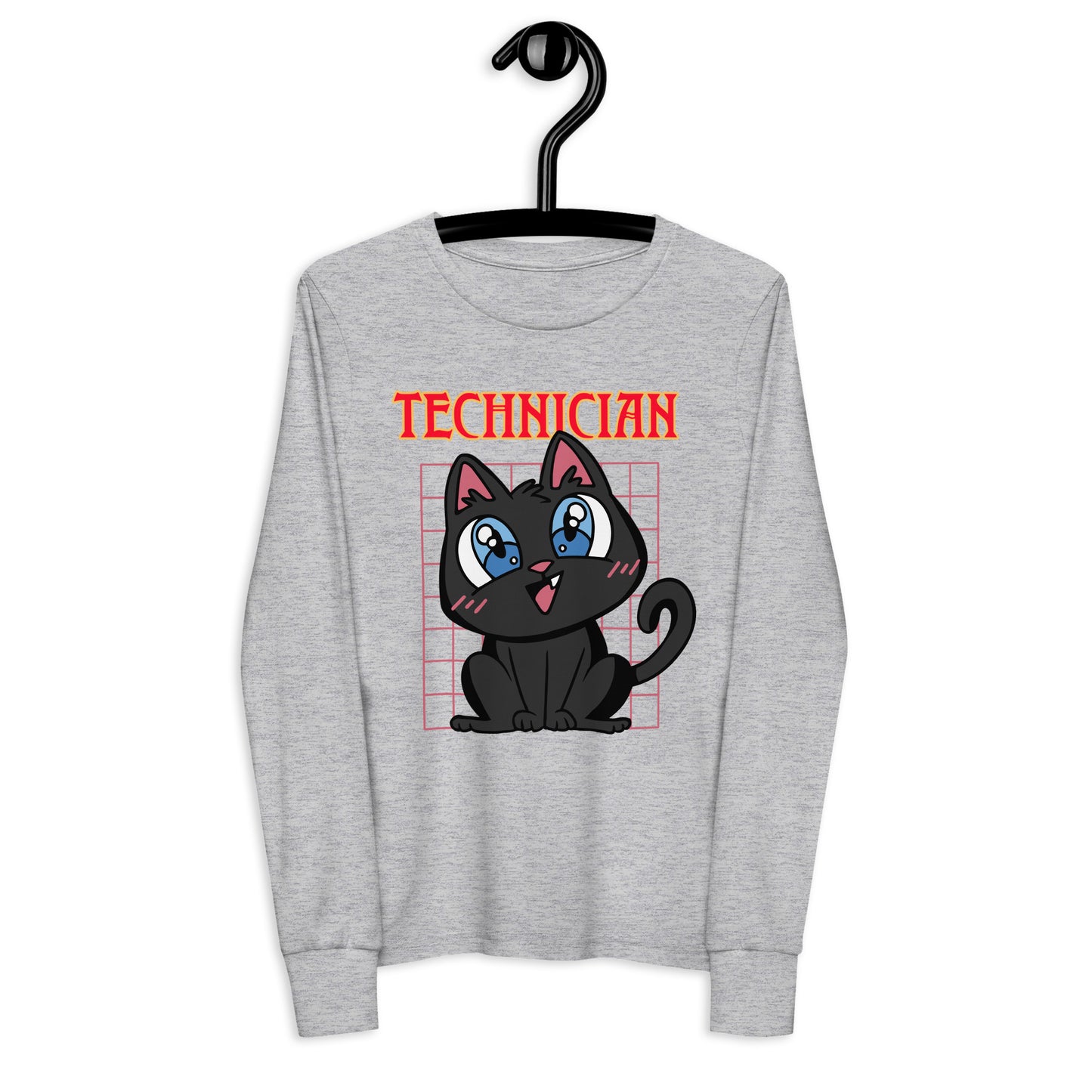 TECHNICIAN - YOUTH RETRO ANIME CAT LONG SLEEVE SHIRT