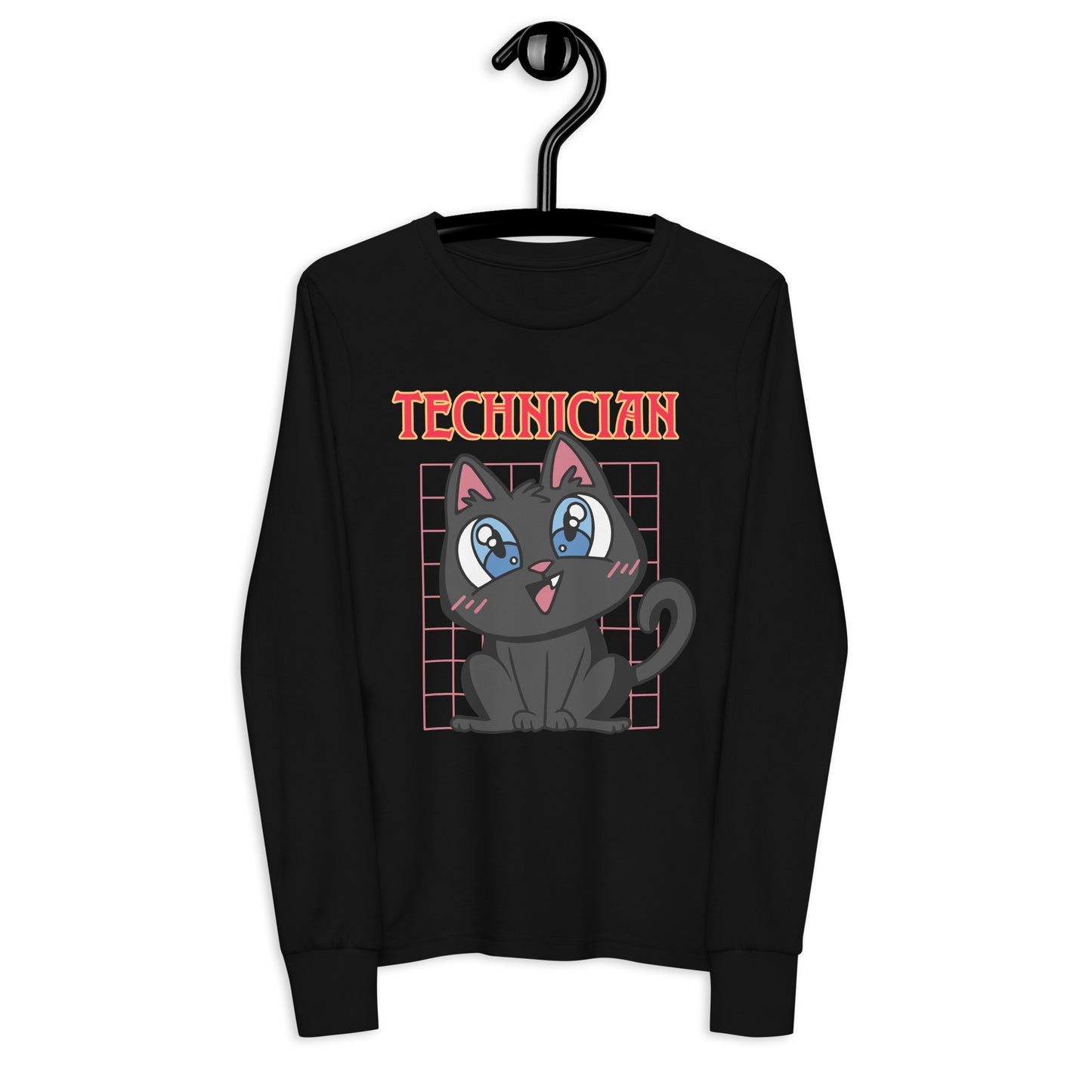 TECHNICIAN - YOUTH RETRO ANIME CAT LONG SLEEVE SHIRT