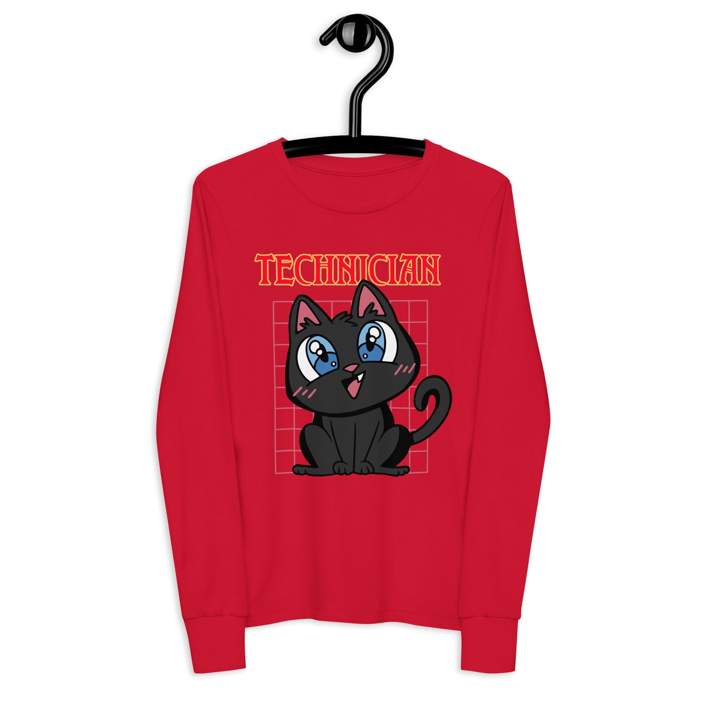 TECHNICIAN - YOUTH RETRO ANIME CAT LONG SLEEVE SHIRT