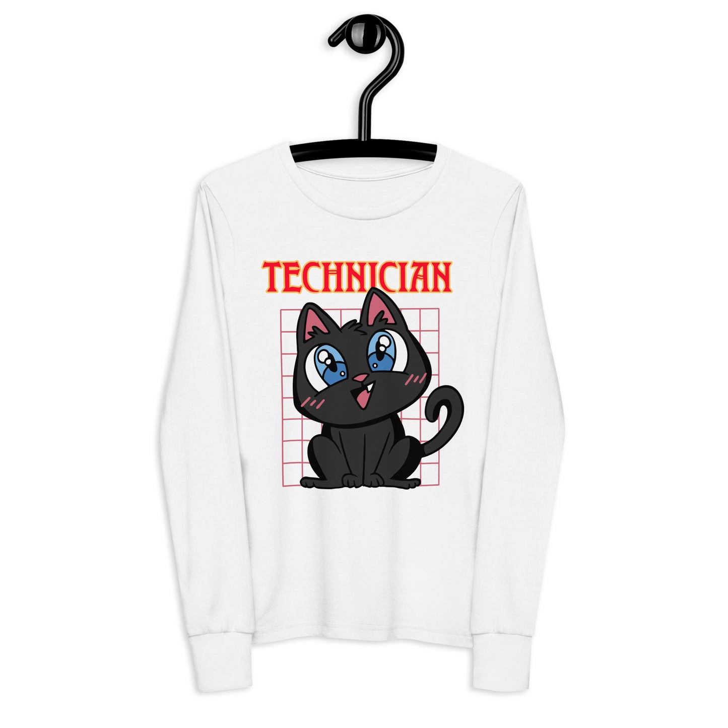 TECHNICIAN - YOUTH RETRO ANIME CAT LONG SLEEVE SHIRT